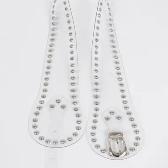Studded Transparent waist belt- Gold - Picture 3 of 4